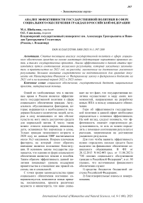 Анализ эффективности государственной политики в сфере социального обеспечения граждан в Российской Федерации
