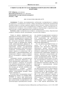 Сущность и цели государственного контроля в Российской Федерации