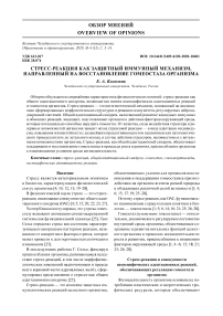 Стресс-реакция как защитный иммунный механизм, направленный на восстановление гомеостаза организма