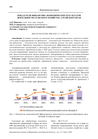 Показатели финансово-экономических результатов деятельности сельского хозяйства Алтайского края