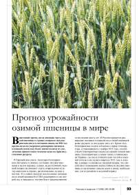 Прогноз урожайности озимой пшеницы в мире