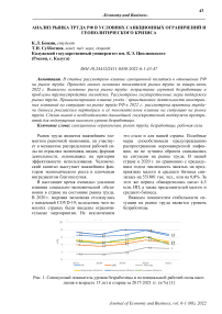 Анализ рынка труда РФ в условиях санкционных ограничений и геополитического кризиса