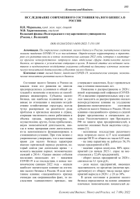 Исследование современного состояния малого бизнеса в России