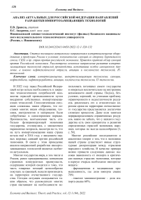 Анализ актуальных для Российской Федерации направлений разработки импортозамещающих технологий