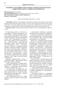 Правовое сотрудничество и разногласия России и Китая по защите интеллектуальной собственности