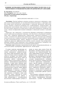 Влияние мотивации и конкурентоспособности персонала на эффективное функционирование предприятий (организаций)