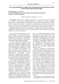 Организационные основы обеспечения межфункциональной логистической координации