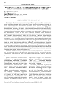 Направления развития администрирования задолженности по уплате таможенных платежей в Российской Федерации