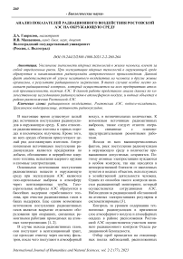Анализ показателей радиационного воздействия Ростовской АЭС на окружающую среду