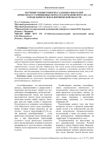 Изучение членистоногих-галлообразователей древесно-кустариниковых пород Теллермановского леса в городе Борисоглебск Воронежской области