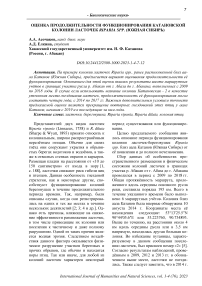 Оценка продолжительности функционирования катановской колонии ласточек Riparia spp. (Южная Сибирь)