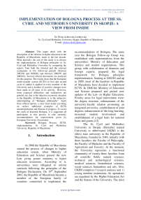 Implementation of bologna process at the ss. Cyril and Methodius university in Skopje: a view from inside