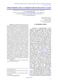 Time perspective as predictor of meaning in life