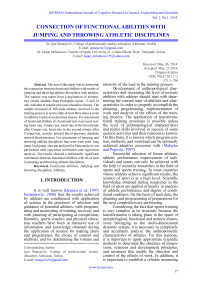 Connection of functional abilities with jumping and throwing athletic disciplines