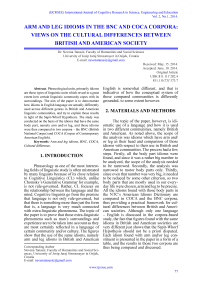 Arm and leg idioms in the BNC and COCA corpora: views on the cultural differences between British and American society