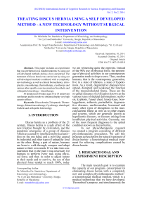 Treating discus hernia using a self-developed method - a new technology without surgical intervention