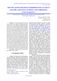 The relations between morphological space and the athletes’ jumping and throwing events result