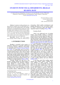 Students with visual impairments: braille reading rate