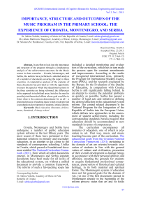 Importance, structure and outcomes of the music program in the primary school: the experience of Croatia, Montenegro, and Serbia