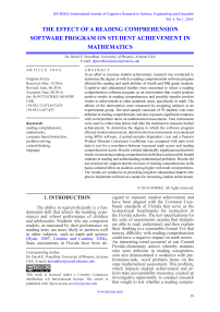 The effect of a reading comprehension software program on student achievement in mathematics