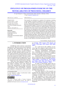 Influence of programmed exercise on the motor abilities of preschool children