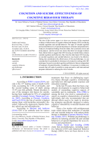 Cognition and suicide: effectiveness of cognitive behaviour therapy