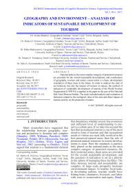 Geography and environment-analysis of indicators of sustainable development of tourism