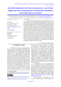 The methodology of the analysis of case study through the integration of the Roma minority into the social system