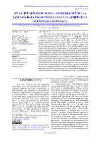 On native semantic roles - comparative study based on data from child language acquisition of English and French