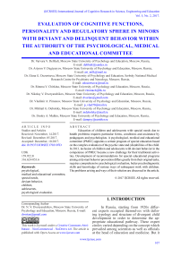 Evaluation of cognitive functions, personality and regulatory sphere in minors with deviant and delinquent behavior within the authority of the psychological, medical and educational committee