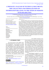 A thematic analysis of technical documents: the collection and formalization of information relating to the needs of persons with disabilities