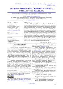 Learning problems in children with mild intellectual disability