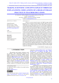 Making scientific concepts explicit through explanations: simulations of a high-leverage practice in teacher education