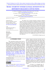 Music students 'intercultural sensitivity to different religious convictions