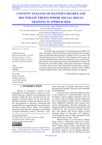 Content analysis of master’s degree and doctorate theses where social skills training is approached