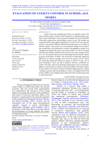 Evaluation of anxiety control in school-age sports