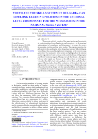 Youth and the skills system in Bulgaria. Can lifelong learning policies on the regional level compensate for the mismatches in the national skill system?