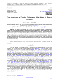 Peer assessment of teacher performance. What works in teacher education?