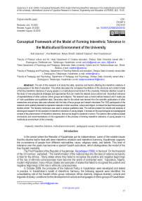 Conceptual framework of the model of forming interethnic tolerance in the multicultural environment of the university