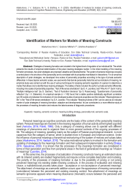 Identification of markers for models of meaning constructs