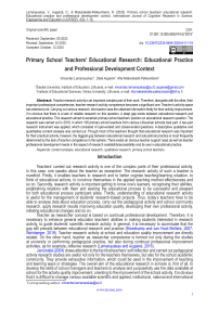 Primary school teachers’ educational research: educational practice and professional development context
