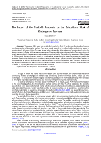 The impact of the COVID-19 pandemic on the educational work of kindergarten teachers