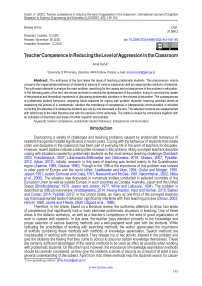 Teacher competence in reducing the level of aggression in the classroom