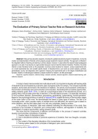The evaluation of primary school teacher role on research activities