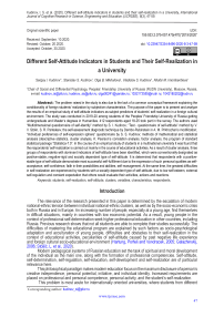 Different self-attitude indicators in students and their self-realization in a university