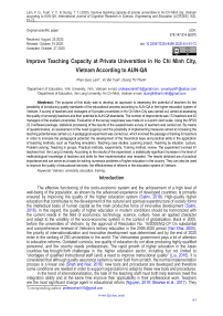 Improve teaching capacity at private universities in Ho Chi Minh city, Vietnam according to Aun-Qa