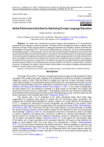 Verbal-performance activities for optimizing foreign language education