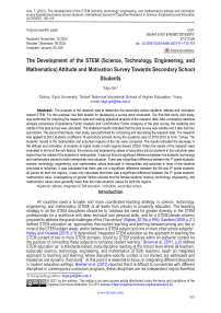 The development of the stem (science, technology, engineering, and mathematics) attitude and motivation survey towards secondary school students