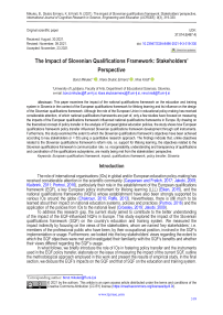 The impact of Slovenian qualifications framework: stakeholders' perspective