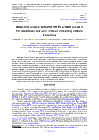 Relationship between facial areas with the greatest increase in non-local contrast and gaze fixations in recognizing emotional expressions